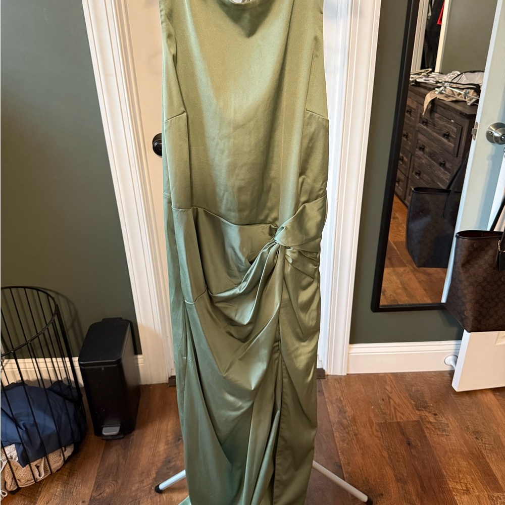 Abercrombie Green Satin Gown